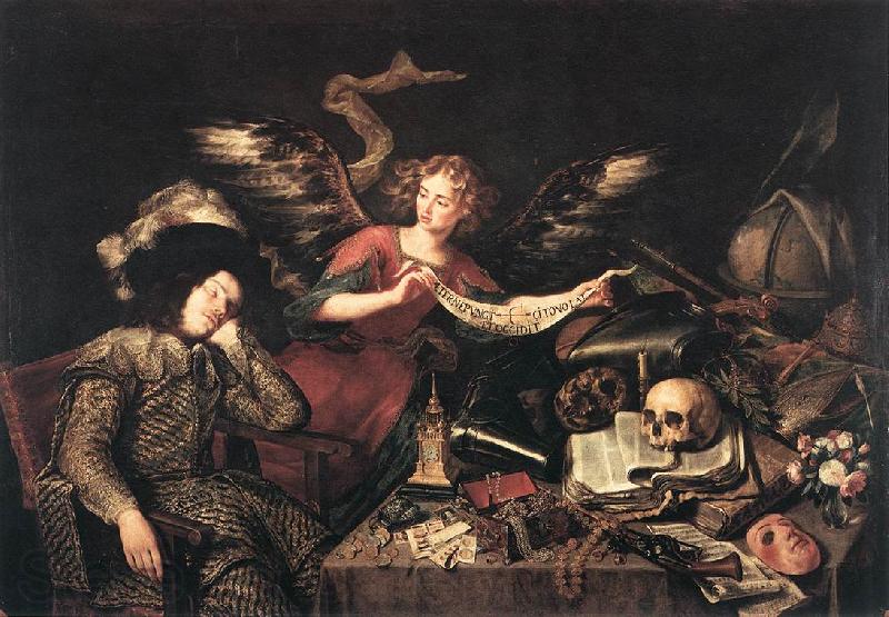 PEREDA, Antonio de The Knight's Dream af Norge oil painting art